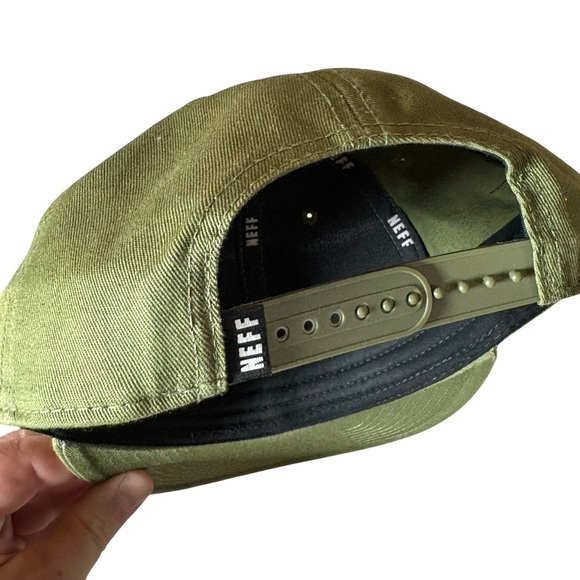 Neff Khaki Green Cap with Custom Goods Triangle Patch, SnapBack Unisex - Picture 6 of 6
